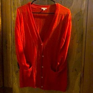 Pumpkin orange cardigan sweater